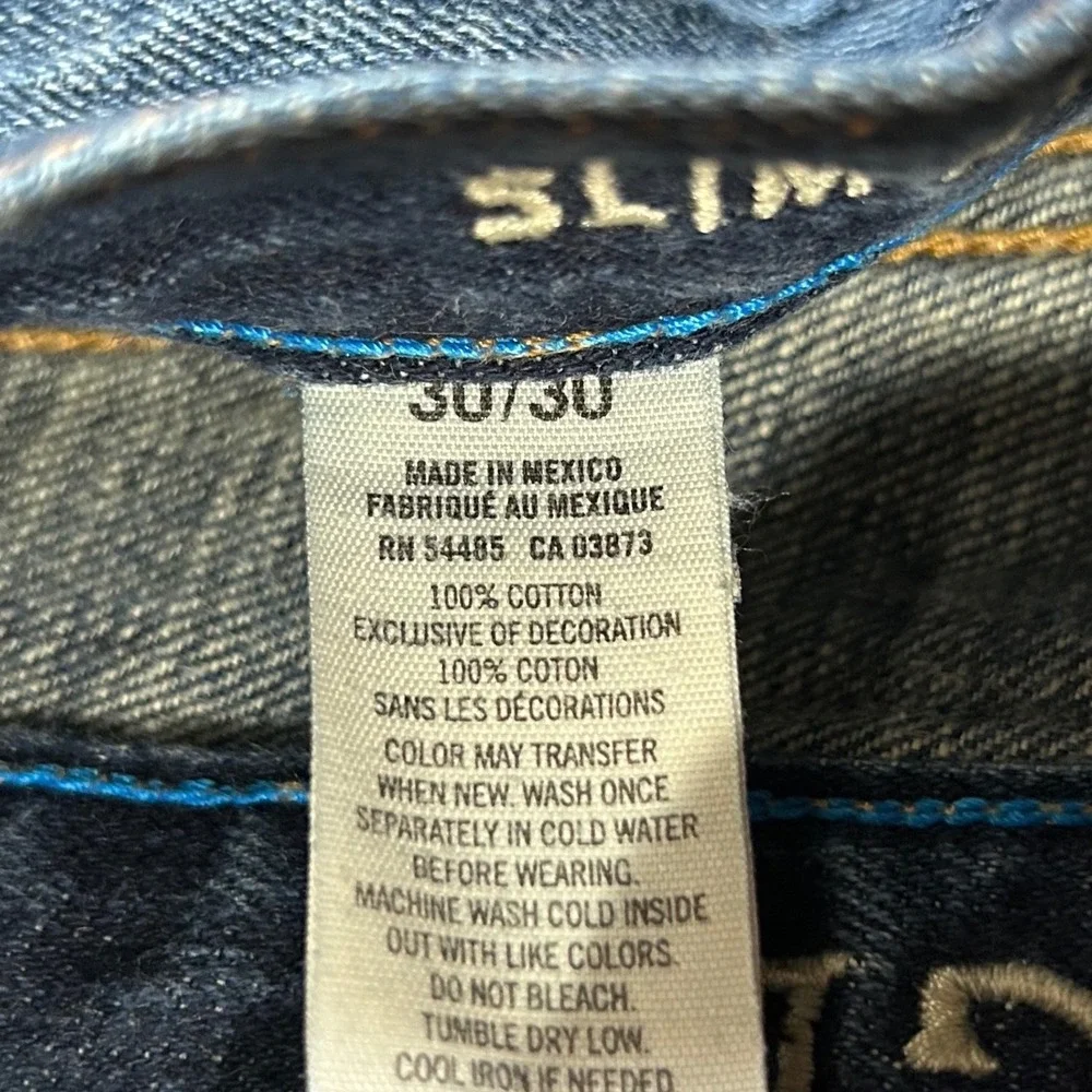 American Eagle Slim Straight Jeans Mens 30x30 Dark Wash‎ Blue Denim 100% Cotton